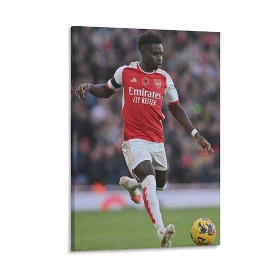 Bukayo Saka Canvas Poster Canvas Poster Wall Art Picture Prints Hanging Photo Gift Decor Home Posters Artworks 24x36inch(60x90cm)