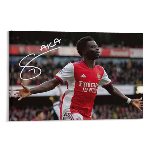 Bukayo Saka Signed Poster Home Decor Poster Wall Art Hanging Picture Print Bedroom Decorative Painting Posters Room Aesthetic 08x12inch(20x30cm)