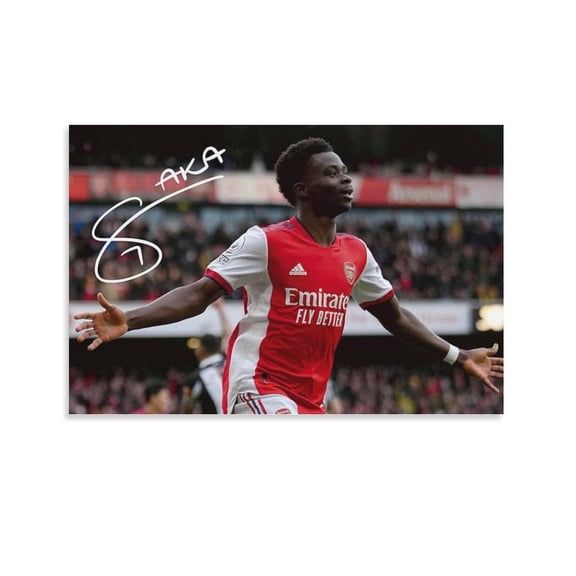 Bukayo Saka Signed Poster Picture Print Wall Art Poster Painting Canvas Posters Artworks Gift Room Aesthetic 08x12inch(20x30cm)