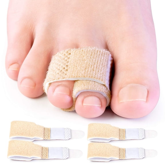 Bukihome 4 PCS Toe Straighteners Splints Corrector Wraps for Bent Curled Crooked Hammer Toes