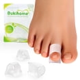 thumbnail image 1 of Bukihome 6 Pack Hammertoe Corrector Toe Straightener Curled Broken Toe Bunion Corrector for Women and Men,Size L,Clear, 1 of 7