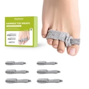 Bukihome Adjustable Hammer Toe Corrector - 6 Pack Broken Toe Wraps & Toe Straightener Splints for Crooked, Curled & Bent Toes, Multi-Size, Gray