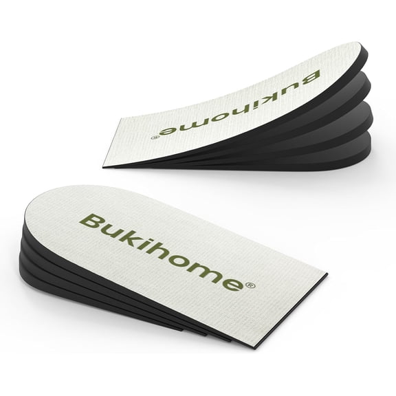 Bukihome Adjustable Heel Lift Inserts, White 1 Pairs Small Size 4-Layer Height Increase Insoles for Heel Pain Relief & Leg Discrepancy