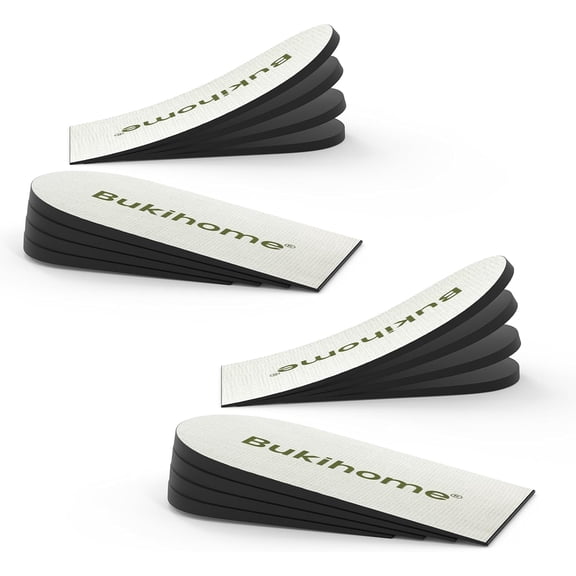 Bukihome Adjustable Heel Lift Inserts for Shoes - Orthopedic Shoe Lift for Uneven Legs 4 Layers Height Increase Insole for Heel Pain,Heel Spur,Achilles Tendonitis(White,Small,2Pairs)