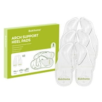 Bukihome Arch Support Shoe Insoles for Flat Feet,3 Pairs Gel Arch Inserts for Plantar Fasciitis, Adhesive Arch Pad for Relieve Pressure and Feet Pain (L, Transparent Color)