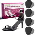 thumbnail image 1 of Bukihome Ball of Foot Cushion Pads for High Heels, 4 Pairs Foam Metatarsal Pads for Pain Relief, Non Slip Invisible Inserts for Flats & Dress Shoes,Black, 1 of 7