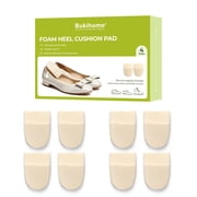 Bukihome Heel Cushion Pads - 4 Pairs Memory Foam Heel Lift for Achilles Tendonitis, Heel Wedge Inserts for Plantar Fasciitis, Sore Heel, Bone Spur, 1/2 Shoe Lift Inserts for Women & Men