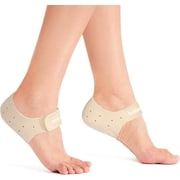 Bukihome Plantar Fasciitis Gel Heel Protectors, Heel Cups for Men & Women, Heel Cushion Pads for Heel Spur & Achilles Tendon Support, Comfort for Dry Cracked Heels, Men 8.5-14 | Women 9.5-13, Beige