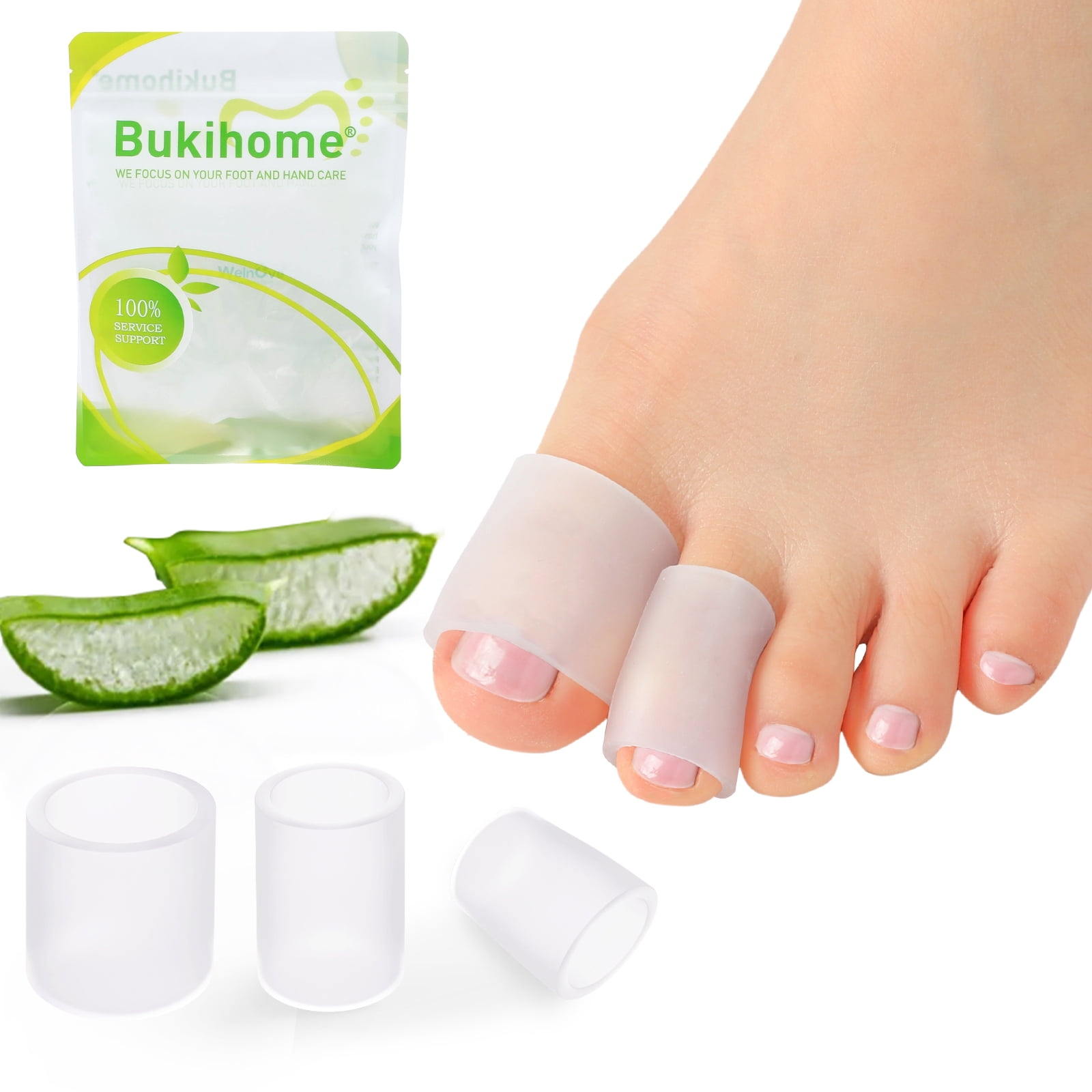 Bukihome Silicone Toe Protectors – 14 Pack Aloe Vera Extract Infused ...