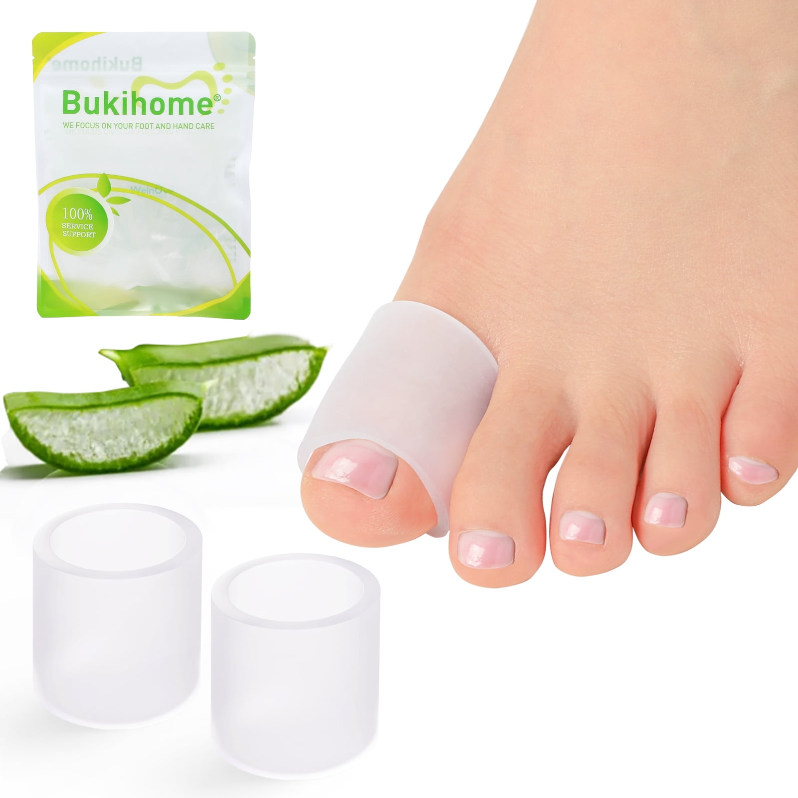 Bukihome Silicone Toe Protectors – 14 Pack Aloe Vera Extract Infused ...