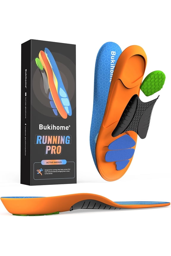 Sports Insoles for Running & Basketball - Lightweight Athletic Shoe Inserts with Shock Absorption, Energy Return Tech & Arch Support, Enhanced Performance for Men & Women, L