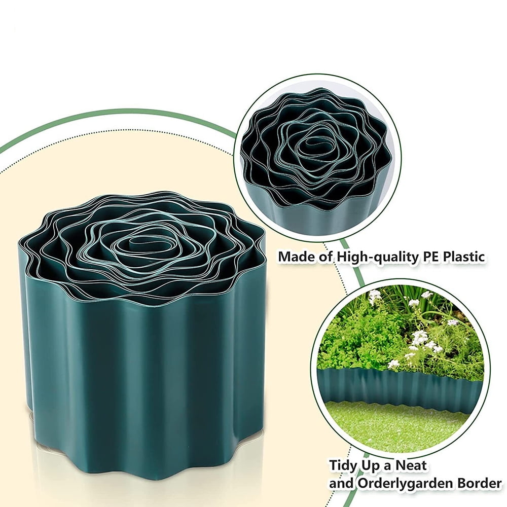 Bukoa 4 x 360 in Green PP Plastic Garden Border Edging