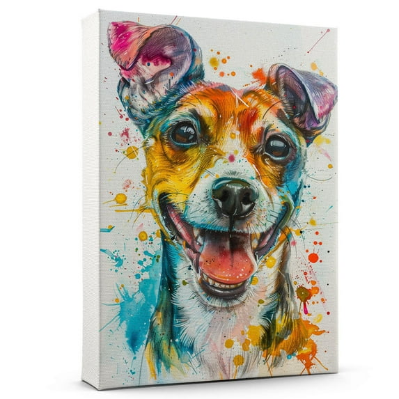 Bul Terrier Dog Wall Art Animal Oil Painting On Canvas Poster Dog Watercolor Colorful Cute Dogs Aesthetic Room Decor Canvas Poster Unframe 8x12 inch