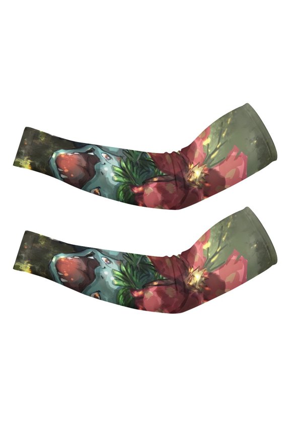 Bul-basaur Arm Sleeve (Pack of 2) for Men & Women, Cooling Arm Sleeves Summer Sun Protection Arm Sleeves For Baseball Cycling Golf Running S