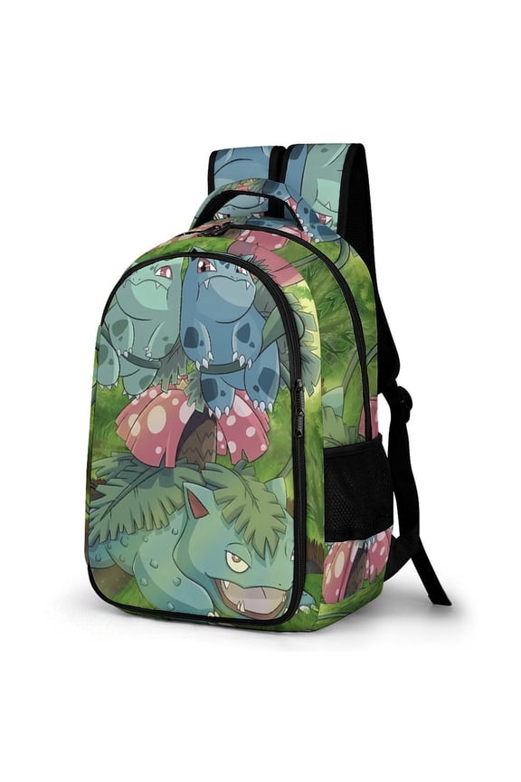 Bulba_saur Backpack, Lightweight Dual Zippers School Backpacks Adjustable Shoulder Straps School Bookbag for School, Work, Sports, And Travel
