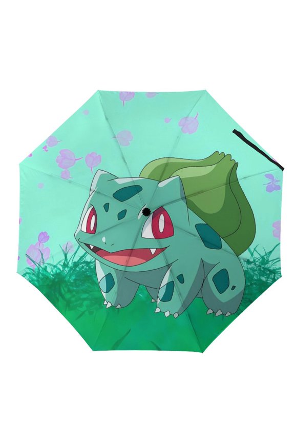 Bul-basaur Umbrella for Adults Teens Kids, Lightweight Windproof Anti Rain Folding Telescopic Umbrella for Travel School Work