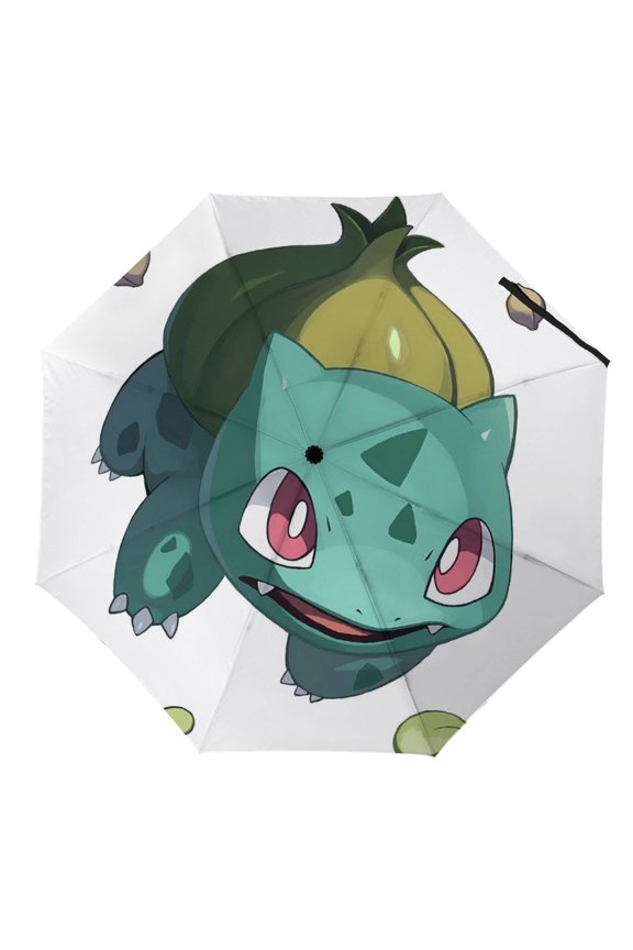 Bul-basaur Umbrella for Adults Teens Kids, Lightweight Windproof Anti Rain Folding Telescopic Umbrella for Travel School Work