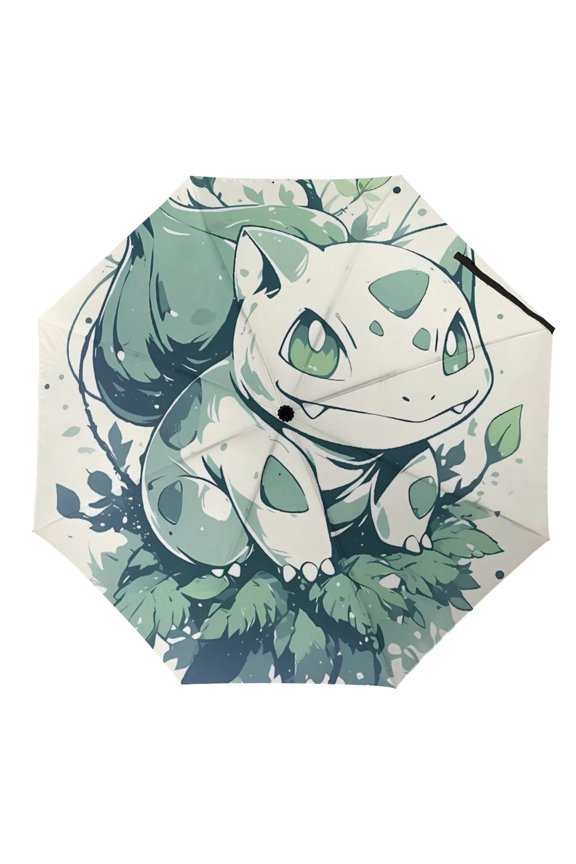 Bul-basaur Umbrella for Adults Teens Kids, Lightweight Windproof Anti Rain Folding Telescopic Umbrella for Travel School Work