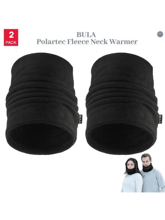 Polartec Fleece Neck Warmers (2 Pack), Black, One Size