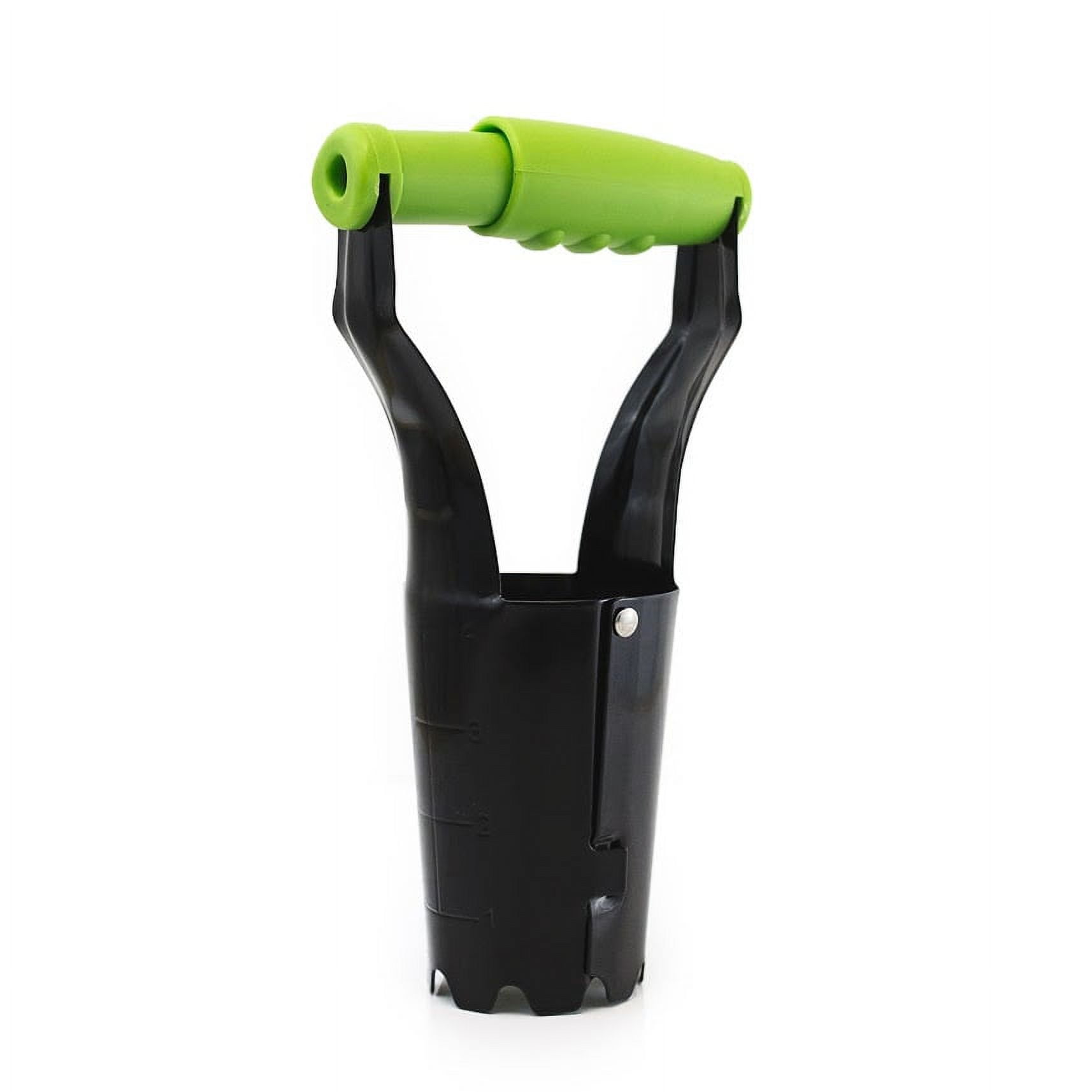 Spring-Loaded Black and Green Stainless Steel Bulb Planter