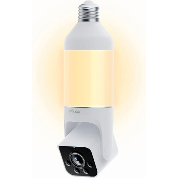 Bulb Cam - 2K HD Smart Light Bulb Security Camera with Color Night Vision, 800-Lumen Dimmable LED, 160 Wide View, Motion Detection & Siren, E26 Socket, Alexa/Google/IFTTT
