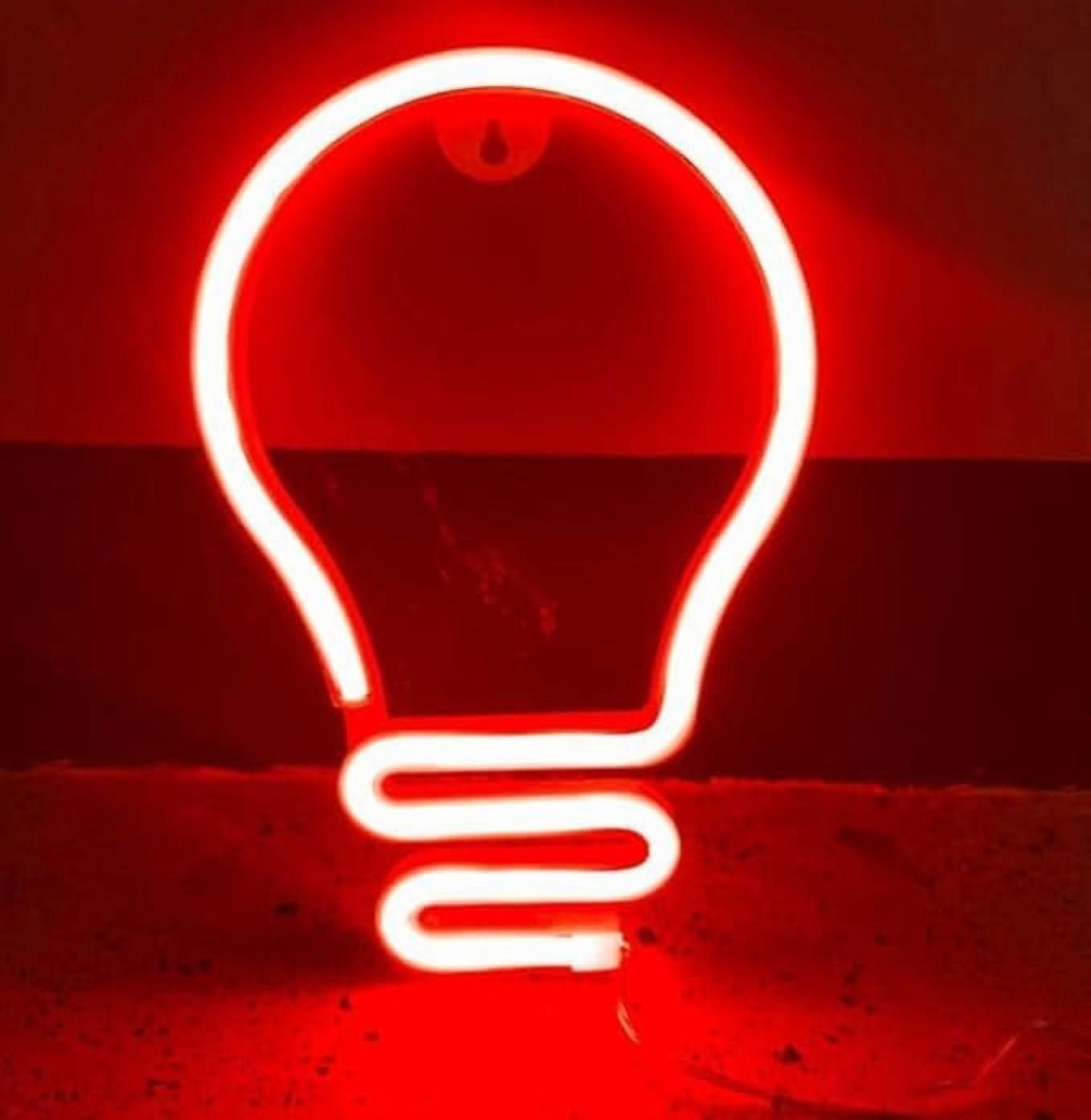 Bulb Neon Sign,LED Neon Light Night Lamp USB Battery Powered Sign ...