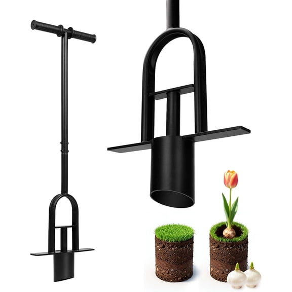 Bulb Planter Tool 34 Inch Standing, No Bend Long Handle