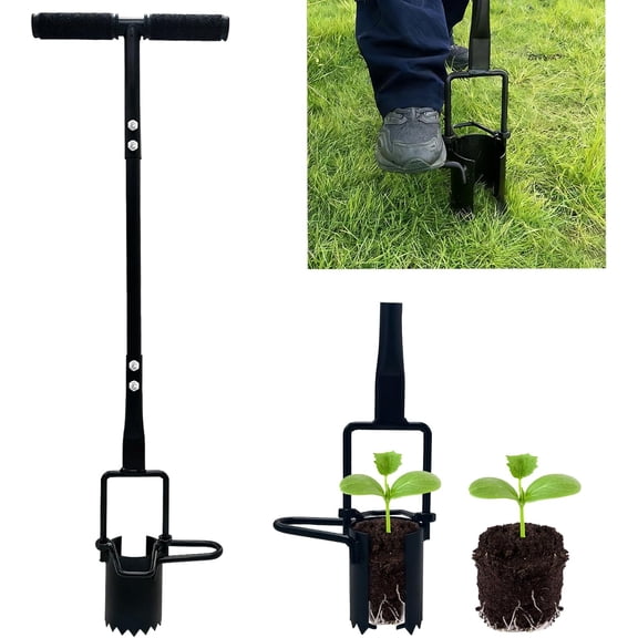 Bulb Planter Tool Long Handle Bulb Planting Tool with Serrated Base Proplugger Garden Hole Digger for Plants Flower Seedling Transplanter Bulb Planters for Iris, Daffodils,Tulip Planter