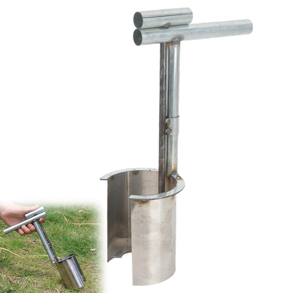 Bulb Planter Tool, Stainless Steel Fruit Tree Seedling Transplanter with Long Handle, Manual Handheld Soil Sampler for Garden Digging and Planting Flowers, Vegetable Seed Planting Tools