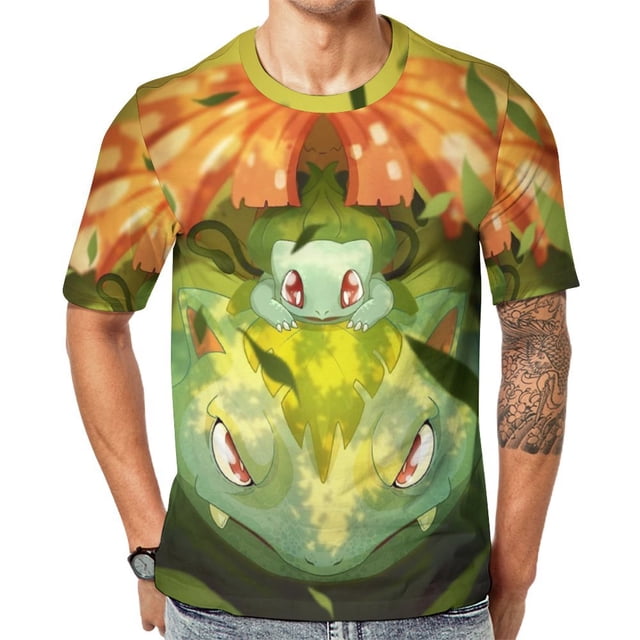 Bulb_asaur Printed Short Sleeve TShirts Casual Graphics Tees Fashion