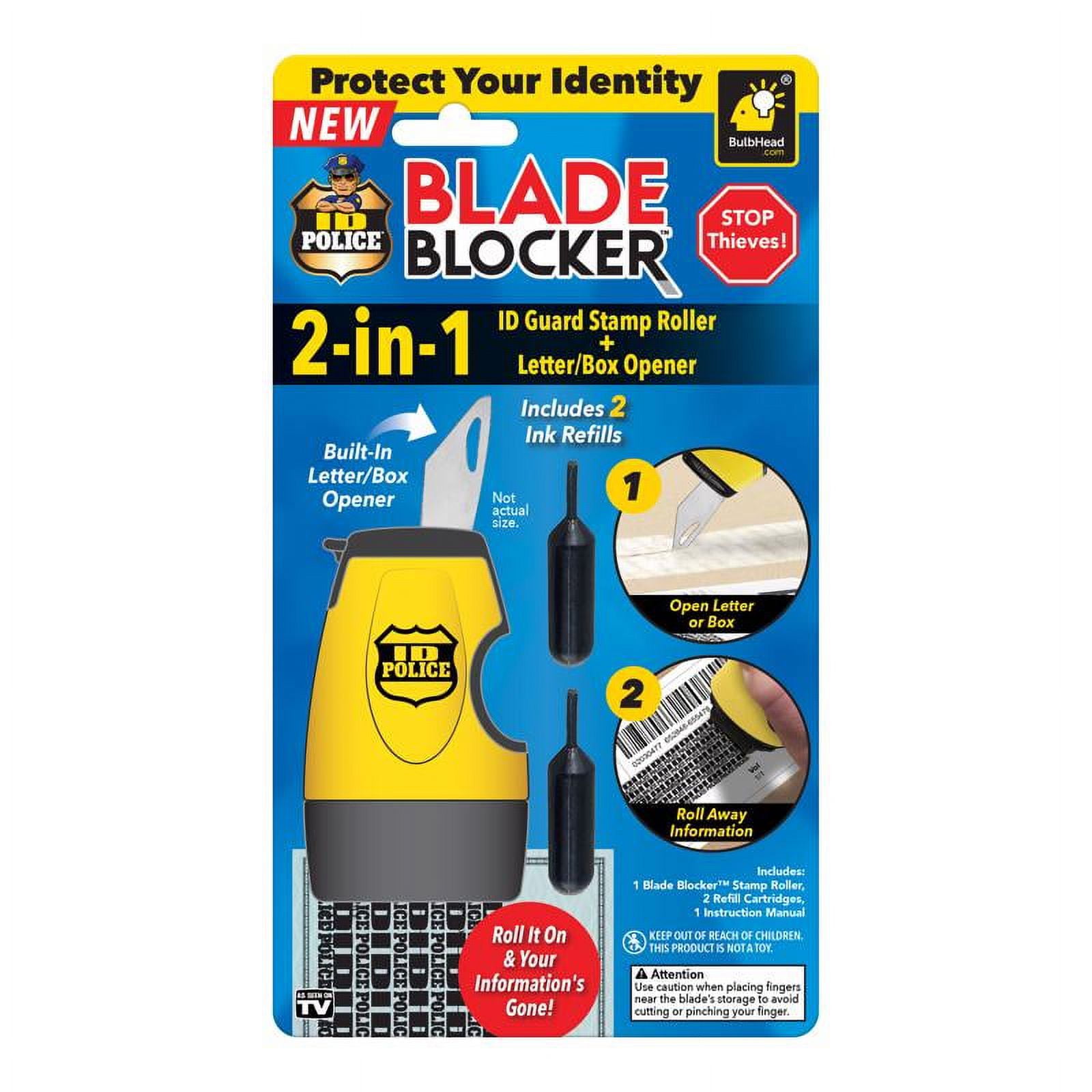 BulbHead Blade Blocker, Theft Protection ID Stamp Roller, Box