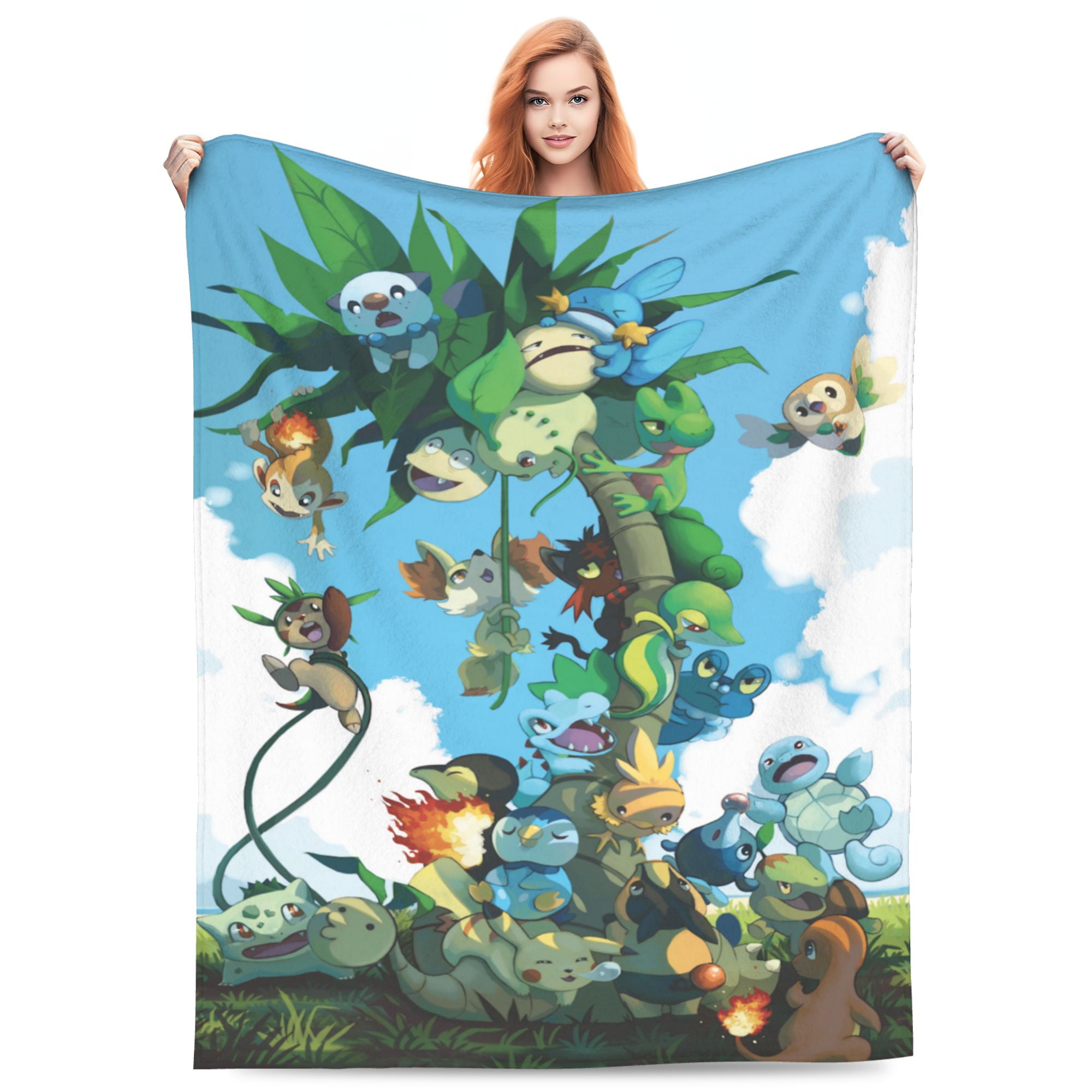 Bulbasaur Cartoon Blanket for Kids Teenager Adult, Ultra Soft Cozy