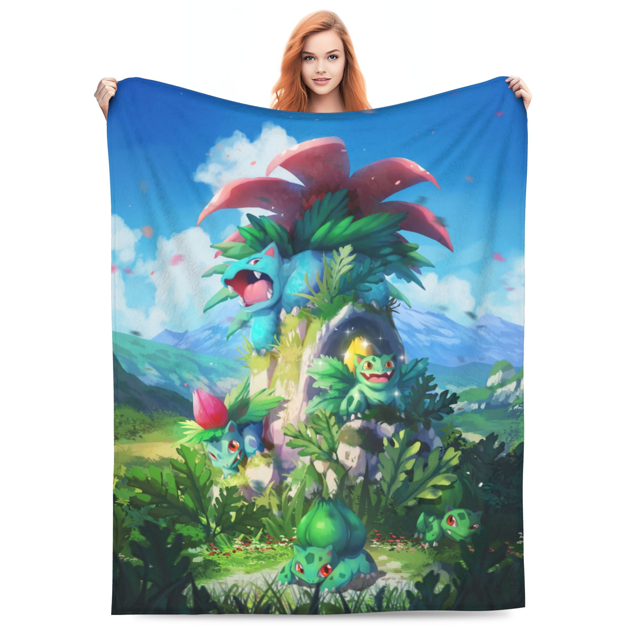 Bulbasaur Cartoon Blanket for Kids Teenager Adult, Ultra Soft Cozy
