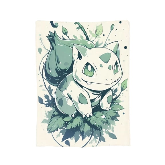 Bulbasaur Blanket, Soft Flannel Throw Cozy Flannel Blankets Travel Throw Blanket Super Soft Lightweight Bedding Lap Chair Sofa for Adults Kids Teens 40"X30"