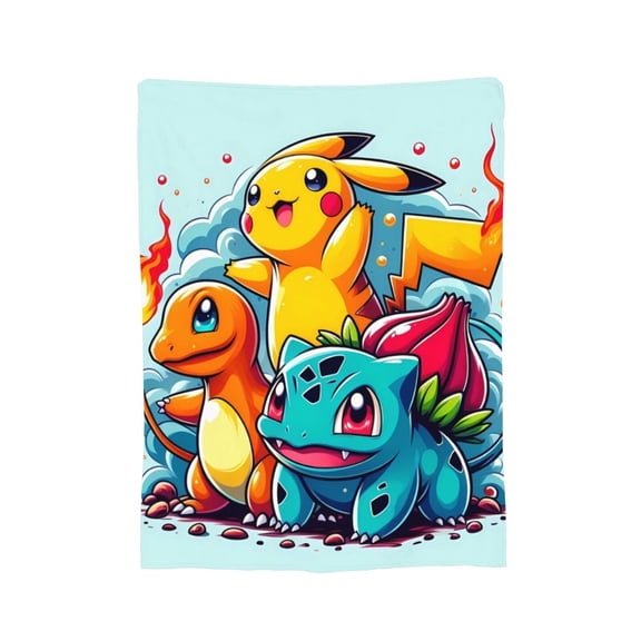 Bulbasaur Blanket, Soft Flannel Throw Cozy Flannel Blankets Travel Throw Blanket Super Soft Lightweight Bedding Lap Chair Sofa for Adults Kids Teens 40"X30"