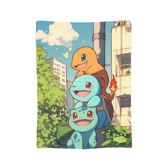 Bulbasaur Blanket, Soft Flannel Throw Cozy Flannel Blankets Travel Throw Blanket Super Soft Lightweight Bedding Lap Chair Sofa for Adults Kids Teens 50"X40"
