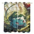 thumbnail image 1 of Bulbasaur Curtain Blackout Thermal Insulated Drapes Bedroom Perforated Curtains for Kids Room, Bedroom, Living Room 2 Panels 52"x72", 1 of 5