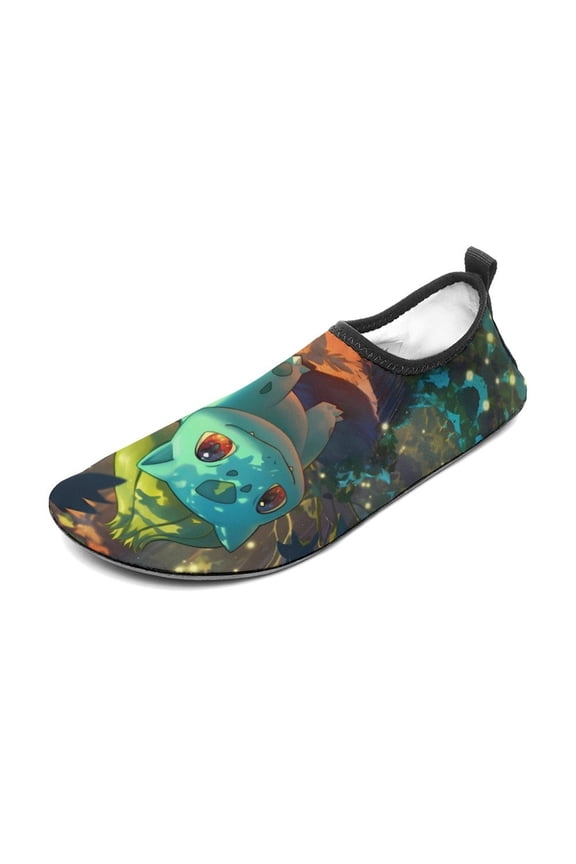 Bulbasaur Water Shoes Beach Swim Barefoot Quick Dry Aqua Socks, Non-Slip Sporty Water Shoes for Men Women 3/4women