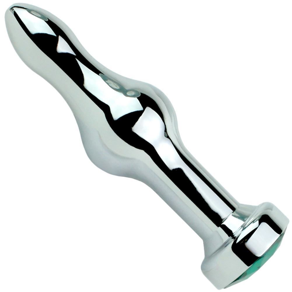 Ultimate Anal Plug With Jewel Heavy Aluminum Curved Design For 