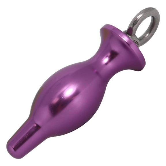 Bulbed Anal Plug With Pull Ring Purple