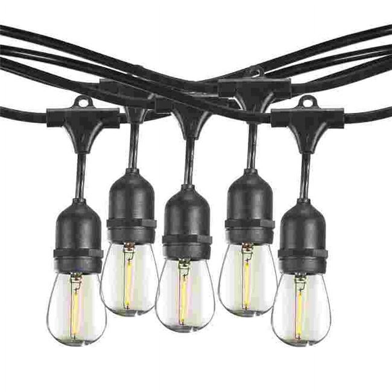 30 ft. Black String Light Kit with Clear Shatter Resistant LED Bulbs
