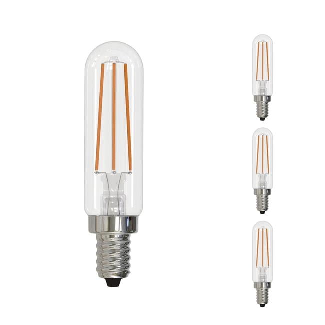 Bulbrite 862108 4.5W Dimmable T6 Shape 5000K Filament Candelabra E12 Base LED Bulb, Clear - Pack of 4