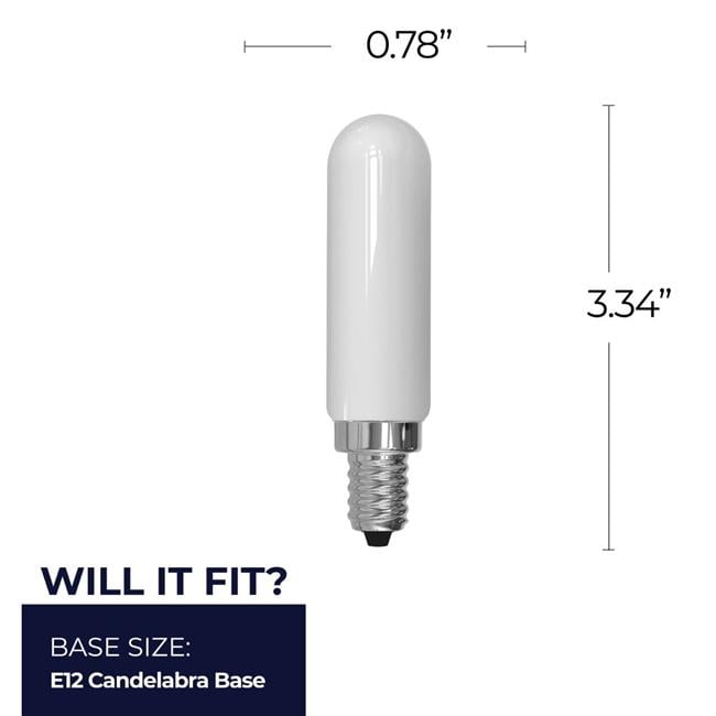 Bulbrite 862109 4.5W Dimmable T6 Shape 5000K Milky Filament Candelabra E12 Base LED Bulb - Pack of 4