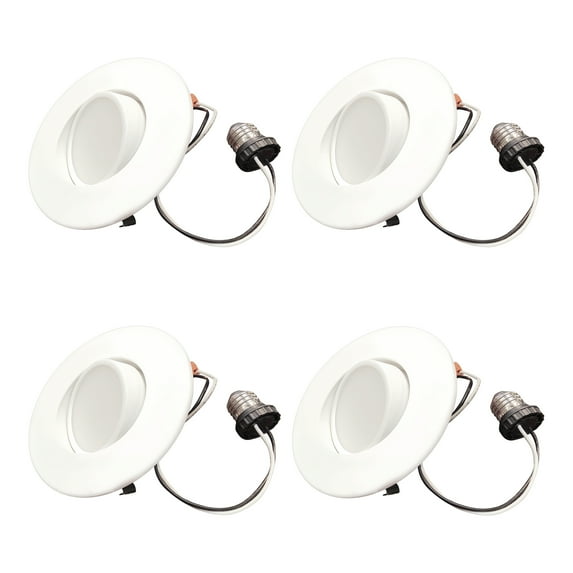 Bulbrite 4” Integrated LED Recessed Lighting Housing (4 Count)