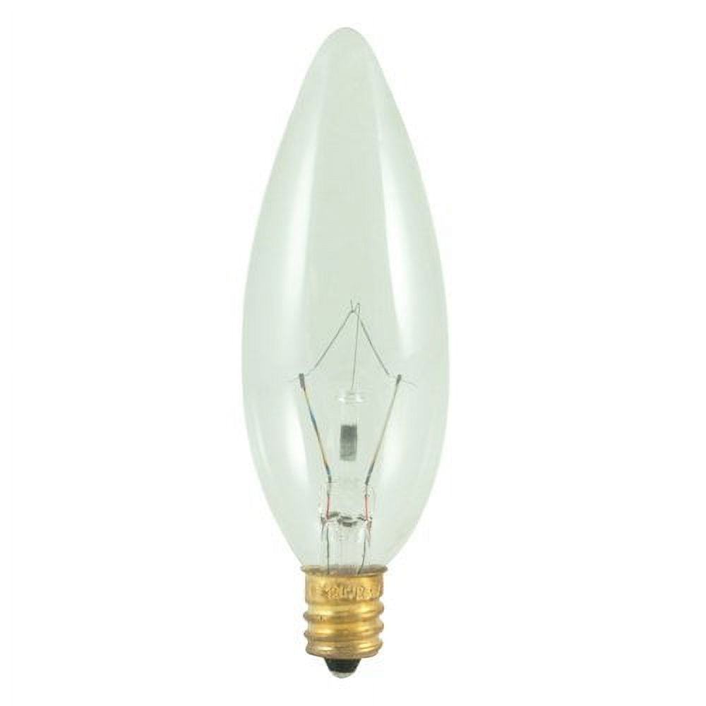 Bulbrite 40CTC/32/3 40-Watt Incandescent Torpedo B10 Chandelier Bulb, Candelabra Base, Clear [Pack of 12]
