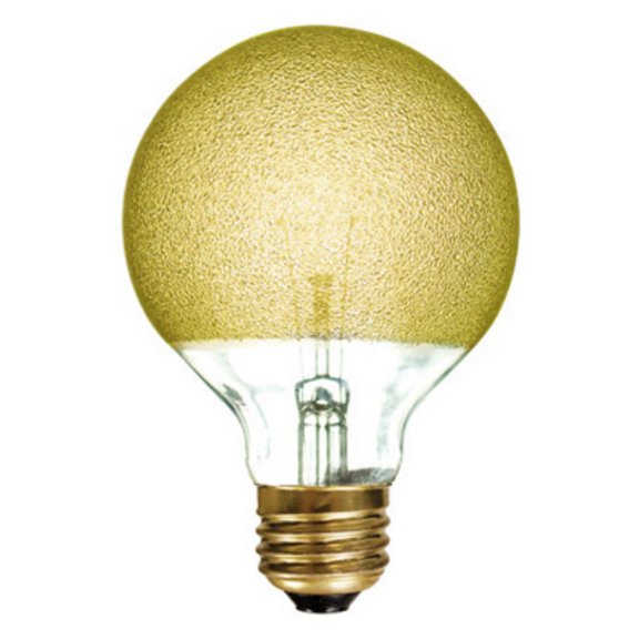 Bulbrite 40G25/ICE Crystal Collection Incandescent G25 Globe Light with Ice Finish and Medium Base, 40-watt, Amber