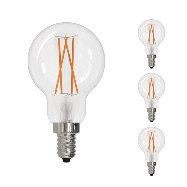 Bulbrite 862056 4W A15 Shape 3000K Filament Candelabra E12 Base Dimmable LED Bulb, Milky - Pack of 4