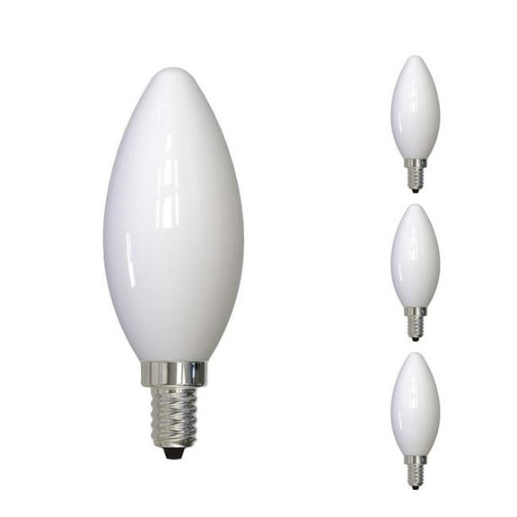 Bulbrite 862076 4W Dimmable B11 Shape 5000K Milky Filament Candelabra E12 Base LED Bulb - Pack of 4