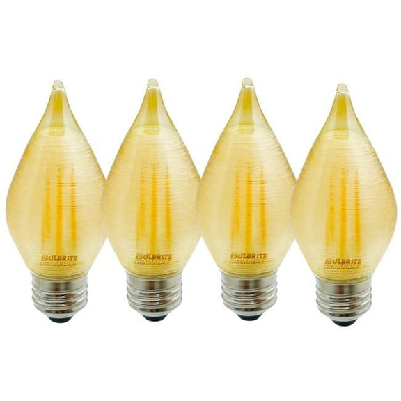 Bulbrite 862788 4W Dimmable C15 Shape 2100K Filament Medium E26 Base Amber Spunlite LED Bulb - Pack of 4