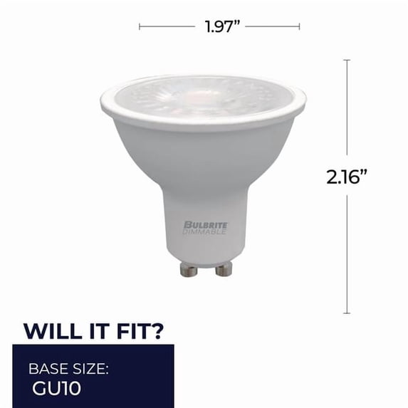 Bulbrite 862704 5.5W 2700K PAR16 Shape Bi Pin GU10 Base Dimmable Flood Light Bulb - 90 CRI - 120V - Pack of 3